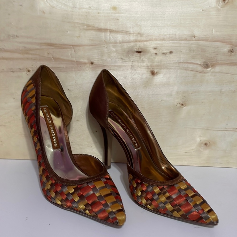 Chinese Laundry Multi-Colored Checkered Pattern Heels